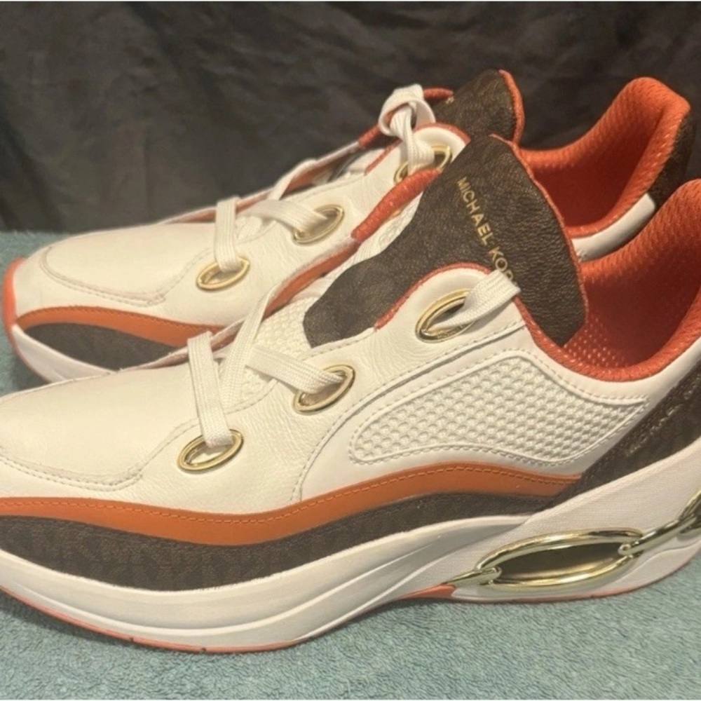 Michael Kors Women's Toni Orange Punch Trainer Running Sneakers Size 9 NWOB